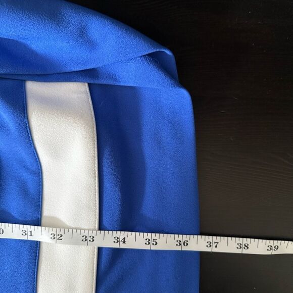 Tommy Hilfiger Sheath Dress Sz 18 Blue Striped Back Zip Stretch Nautical Career - Picture 10 of 10